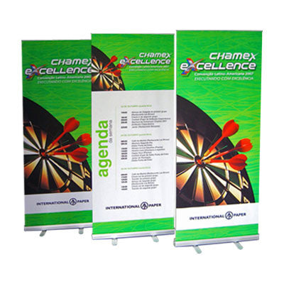 banner roll up 80cm x 200cm  tecido tencionado