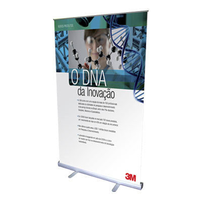 porta banner roll up montado fabrica quimica